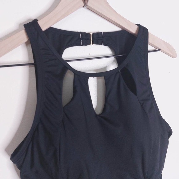 Jantzen One Piece Black Keyhole High Neck Swimsuit 14 - Picture 2 of 9